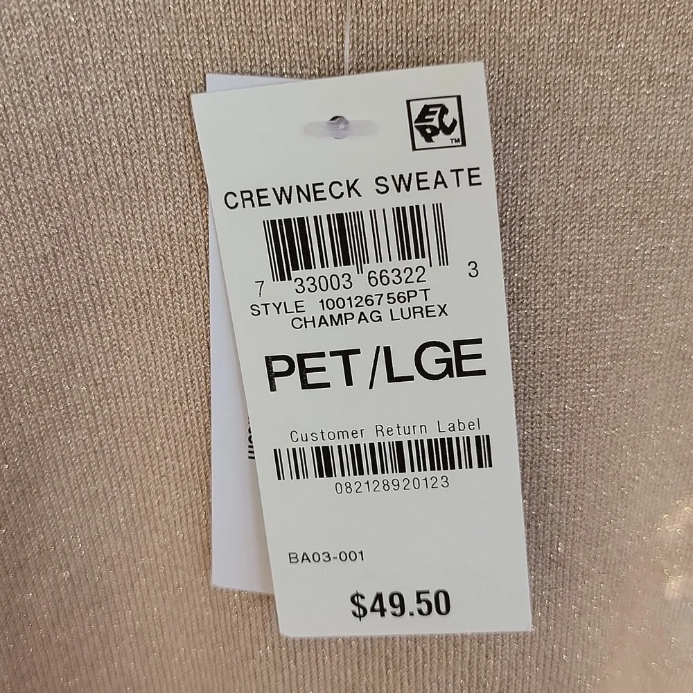 NWT JM Collection Gold speckled crewneck - Picture 5 of 5